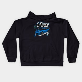 DODGE VIPER SRT 10 (BLUE) Kids Hoodie